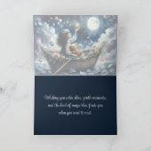 Dreamy Girl Rowing Boat Moonlit Fantasy Scene カード (内部)