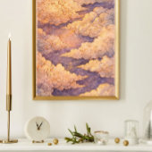 Dreamy Golden Clouds Sky Art, Ethereal Sunset ポスター