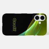 Dreamy Green Yellow抽象芸術スイープの名前を追加 Case-Mate iPhoneケース (裏面 (横))