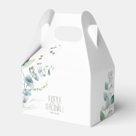 Dreamy Greenery結婚の緑/青V2 ID817 フェイバーボックス (正面サイド)