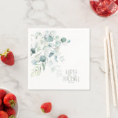 Dreamy Greenery結婚のV1グリーン/ブルーID817 スタンダードカクテルナプキン (インサイチュ)