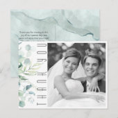 Dreamy Greenery 結婚's Thank You Green/Blue ID817 案内ポストカード (正面/裏面)