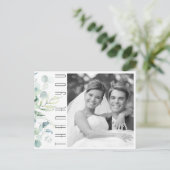 Dreamy Greenery 結婚's Thank You Green/Blue ID817 案内ポストカード (スタンド正面)