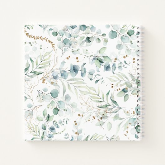 Dreamy Greenery Pattern Green/Blue ID817 ノートブック (裏面)