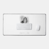 Dreamy Hazy黒白の結婚写真と日付 デスクマット (キーボード&マウス)