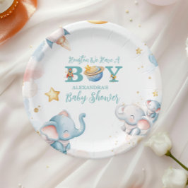 Dreamy Houston私たちは男の子の宇宙を持っている ペーパープレート