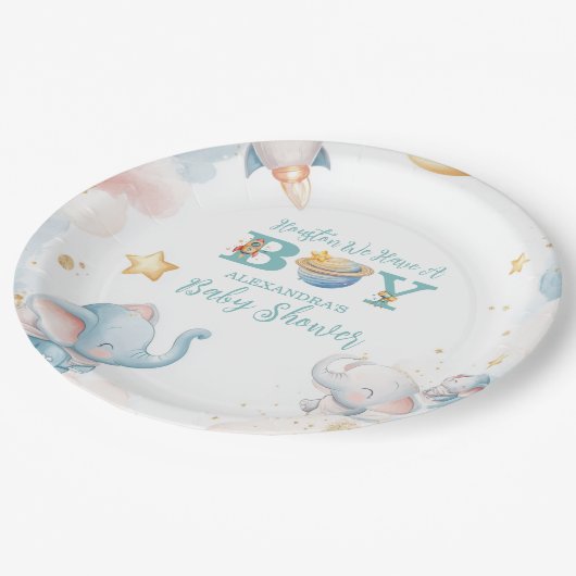 Dreamy Houston私たちは男の子の宇宙を持っている ペーパープレート (アングル)