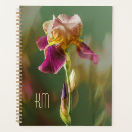 Dreamy Iris Floral photo art with monogram (Large) プランナー手帳