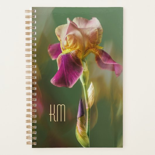 Dreamy Iris Floral photo art with monogram (Small) プランナー手帳 (正面)