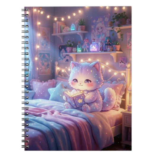 Dreamy Kitten Kawaii Spiral Notebook ノートブック (正面)