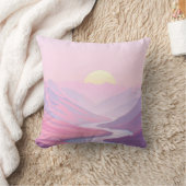 Dreamy Landscape in Pastel Hues クッション (ブランケット)