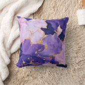 Dreamy Lavender alcohol inks and gold クッション (ブランケット)