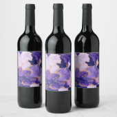 Dreamy Lavender alcohol inks and gold ワインラベル (ボトル)