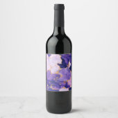 Dreamy Lavender alcohol inks and gold ワインラベル (正面)