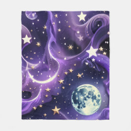 Dreamy Lavender Celestial Moon Blanket – Luxury Se フリースブランケット