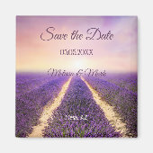 Dreamy Lavender Field Save the Date Magnet マグネット (正面)
