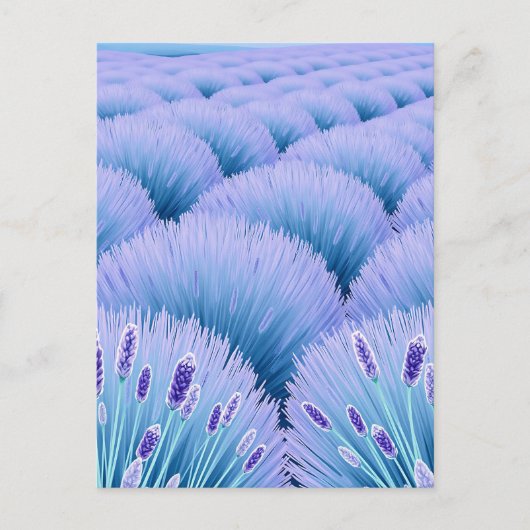 Dreamy Lavender Fields Aesthetic Purple Blue  ポストカード (正面)