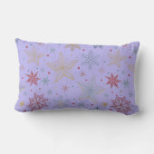 "Dreamy Lavender Star Pattern Lumbar Pillow ランバークッション (裏面)