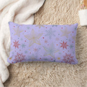 "Dreamy Lavender Star Pattern Lumbar Pillow ランバークッション (ブランケット)