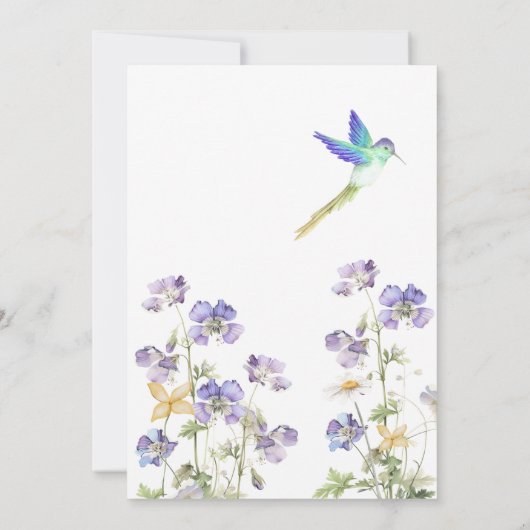 Dreamy Lilac Flowers Wedding  招待状 (裏面)