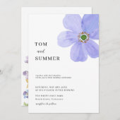 Dreamy Lilac Flowers Wedding 招待状 (正面/裏面)