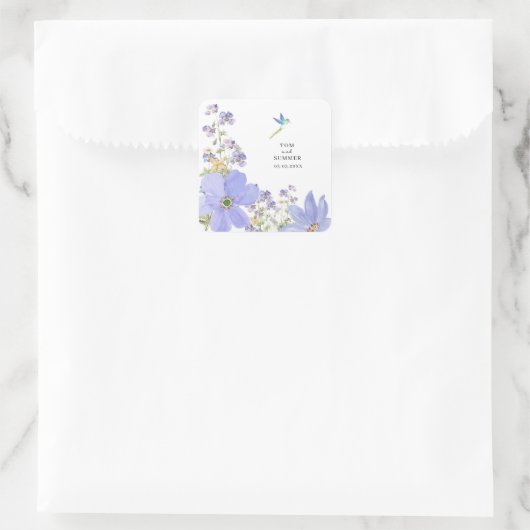 Dreamy Lilac Wedding スクエアシール (バッグ)
