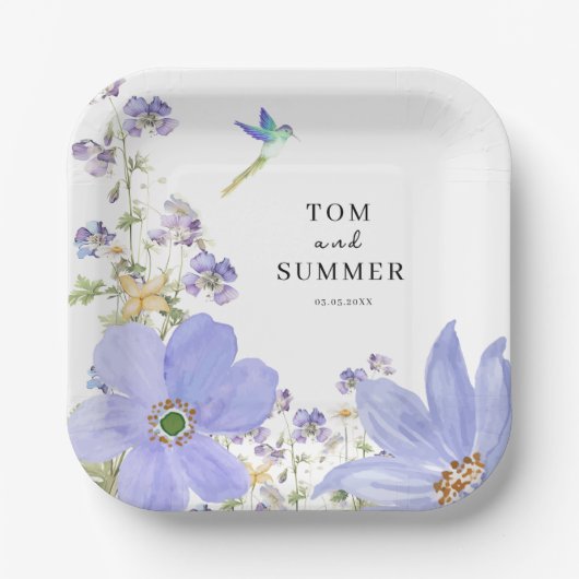 Dreamy Lilac Wedding ペーパープレート (正面)