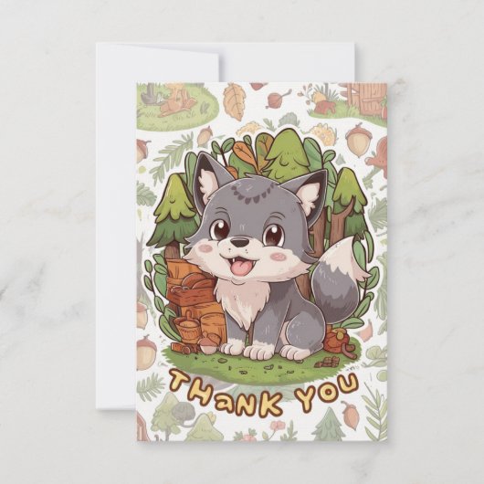 Dreamy Little Wolf サンキューカード (正面)