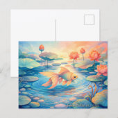 Dreamy Lotus Pond Goldfish シーズンポストカード (正面/裏面)