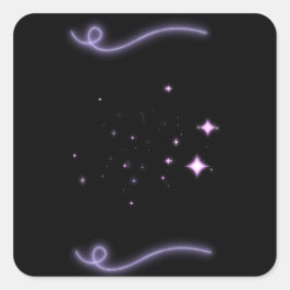 Dreamy Magic ステッカー | ブラック パープル ネオンスター