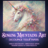 Dreamy Magic Unicorn Rainbow Hair Decoupage  薄葉紙