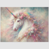 Dreamy Magic Unicorn Rainbow Hair Decoupage  薄葉紙 (正面)
