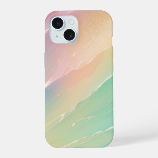 Dreamy Mermaid Shimmer Pastel Rainbow Phone Case iPhone 15ケース (裏面)