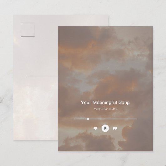 Dreamy Minimalist Music Player and favorite song ポストカード (正面/裏面)