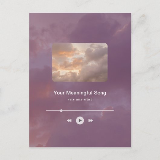 Dreamy Minimalist Music Player and favorite song ポストカード (正面)