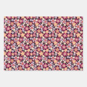 Dreamy Mixed Flowers on Black ラッピングペーパーシート (正面2)