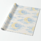 Dreamy Moon and Clouds Baby Wrapping Paper ラッピングペーパー (アンロールド)