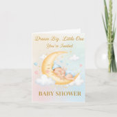 Dreamy Moon Baby Shower Invitation - Sleeping Baby 招待状 (正面)