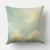 Dreamy Moon & Cloud Nursery Throw Pillow | Music クッション (裏面)