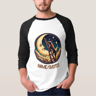 Dreamy Moon & Dog Climbing Ladder Tシャツ