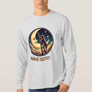 Dreamy Moon & Dog Climbing Ladder Tシャツ