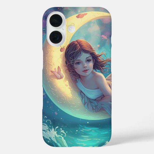 Dreamy Moon Girl iPhone Case Design | Cute Baby Mo Case-Mate iPhoneケース (裏面)