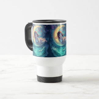 Dreamy Moon Girl Mug Design | Cute Baby Moon Art トラベルマグ