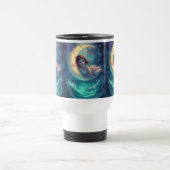 Dreamy Moon Girl Mug Design | Cute Baby Moon Art トラベルマグ (中央)