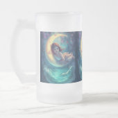 Dreamy Moon Girl Mug Design | Cute Baby Moon Art | フロストグラスビールジョッキ (左)
