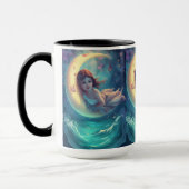 Dreamy Moon Girl Mug Design | Cute Baby Moon Art | マグカップ (左)