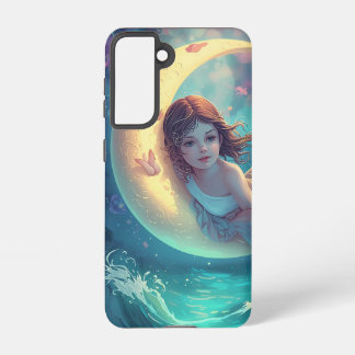 Dreamy Moon Girl Samsung Case Design | Cute Baby M Samsung Galaxy S21ケース
