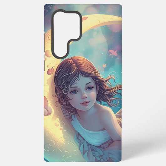Dreamy Moon Girl Samsung Case Design | Cute Baby Samsung Galaxyケース (裏面)