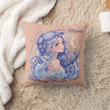 Dreamy Moon Soul Cancer Aesthetic Pillow