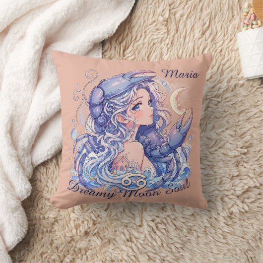 Dreamy Moon Soul Cancer Aesthetic Pillow クッション (ブランケット)